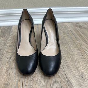 Stuart Weitzman Black Leather Pumps Women's 7.5 Block Heels